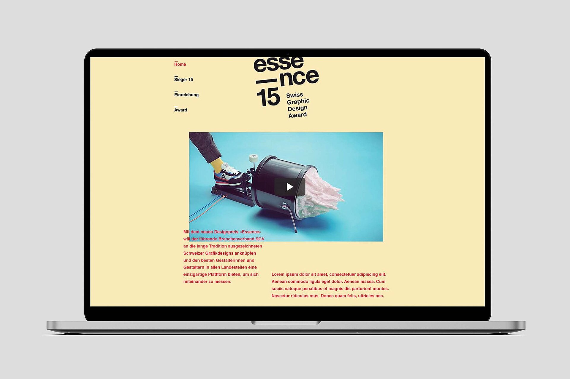 essence swiss graphic design mockup website macbook branding bern