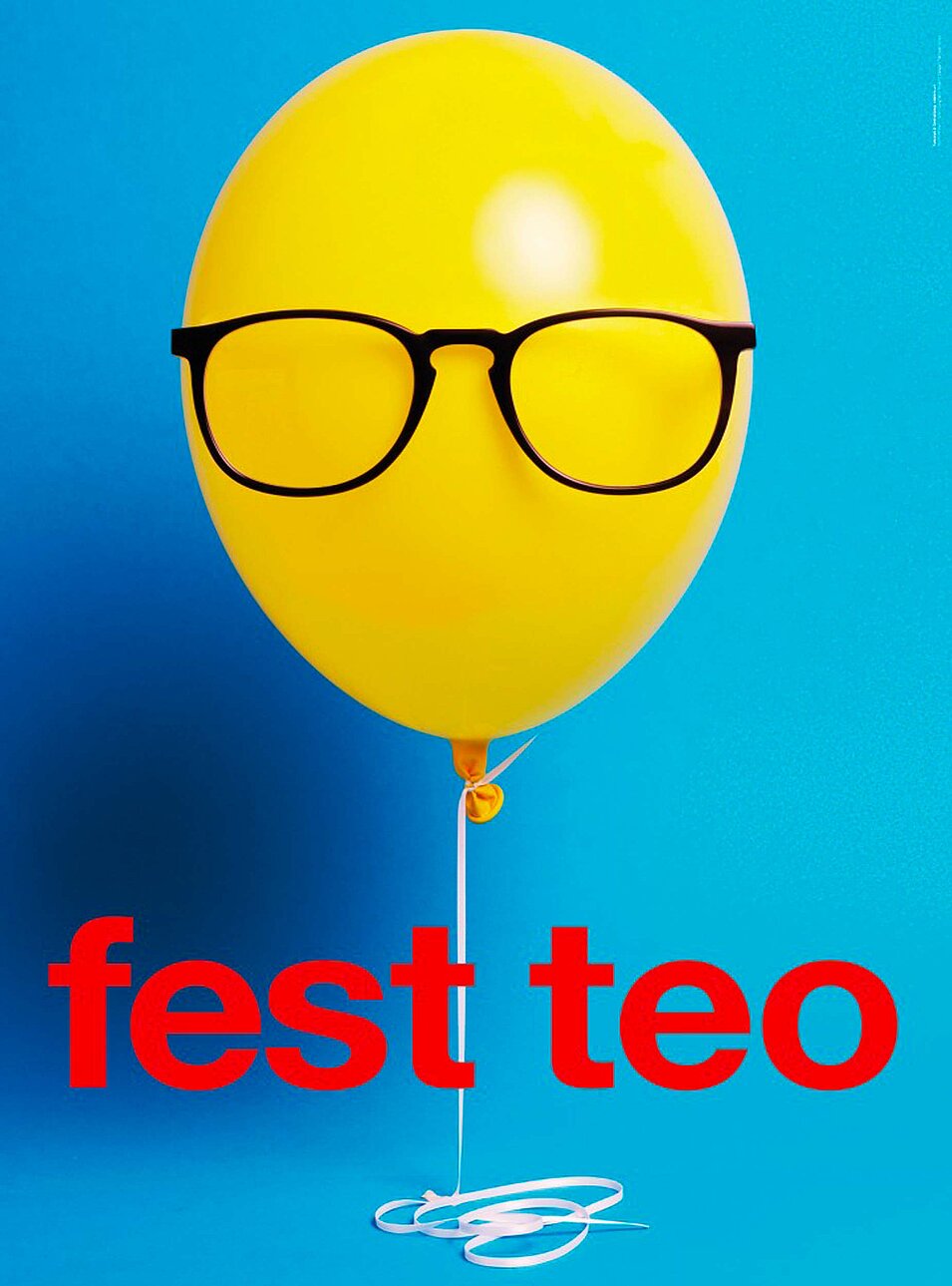 poster tj blue ballon with glasses advertising bern